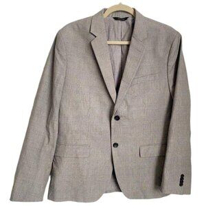 Banana Republic Tailored Slim Fit 42S Grey 2 Button Plaid Blazer Sports Coat